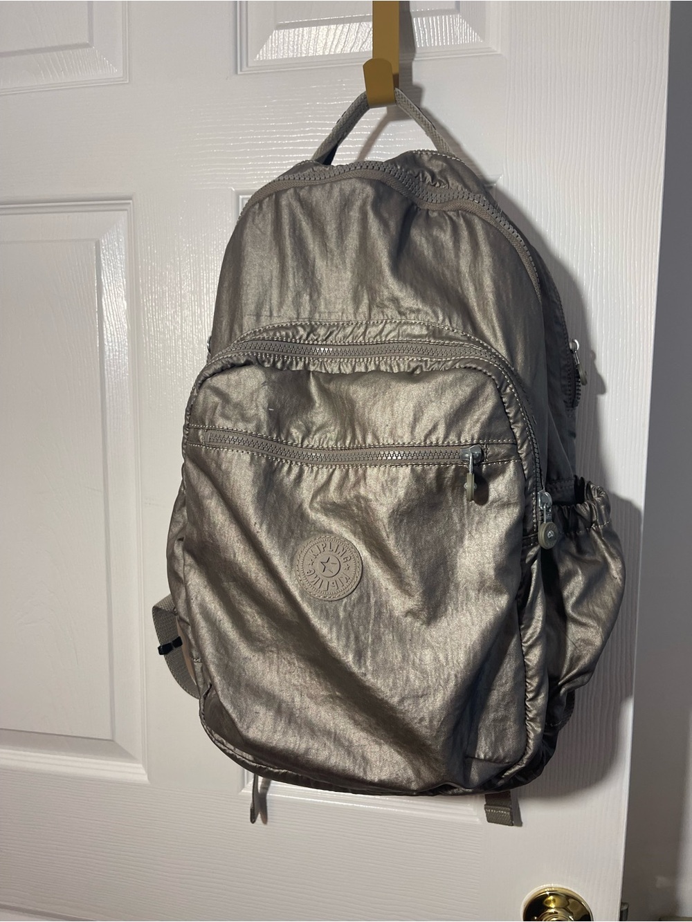 Kipling Metallic Silver Men's Backpack